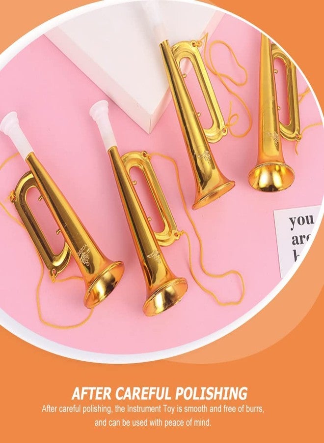 MEDANSH STORE Plastic Trumpet Noise Maker Kids Toys Cheerleader Football Match Cheering Props Birthday Party Favor Gift (Golden) (Pack of 12) - Image 4